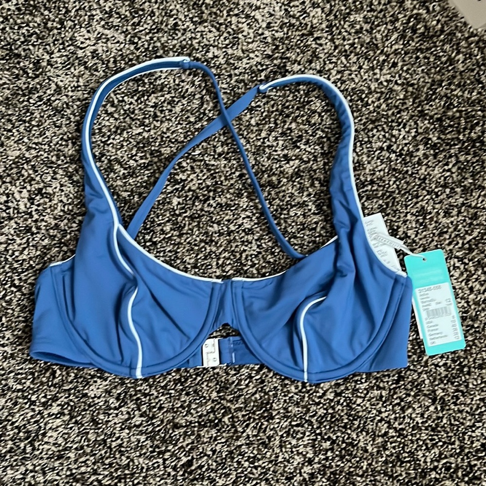 Seafolly Blue & White Underwire Bikini Top, NWT